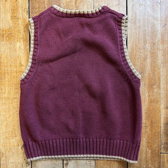 Gymboree sweater vest size 3 to 4 maroon vintage cotton knit Easter Spring - Picture 4 of 4